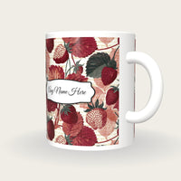 Naturalist Strawberries Mulled Name Mug 2, three-quarter view