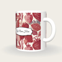 Naturalist Strawberries Mulled Name Mug 3, three-quarter view