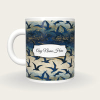 Etching Terns Name Mug, back with the second name label