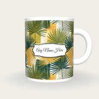 Memphis Neon Palms Name Mug 2, front with the name label