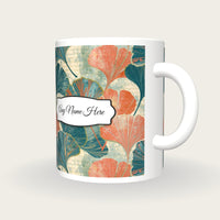 Paper Marbling Gingko Name Mug 2, three-quarter view