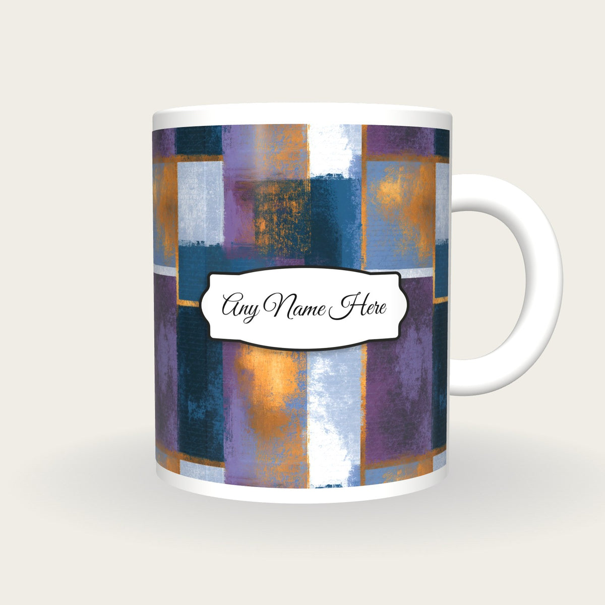 Minimal Modern Name Mug, front with the name label