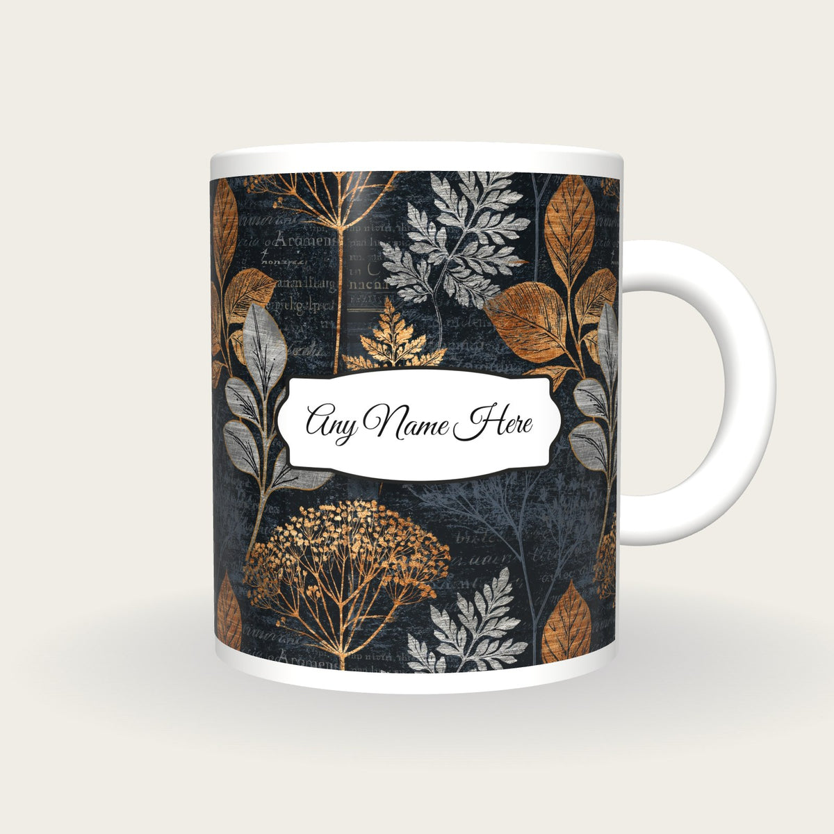 Scratchboard Burins Name Mug 3, front with the name label