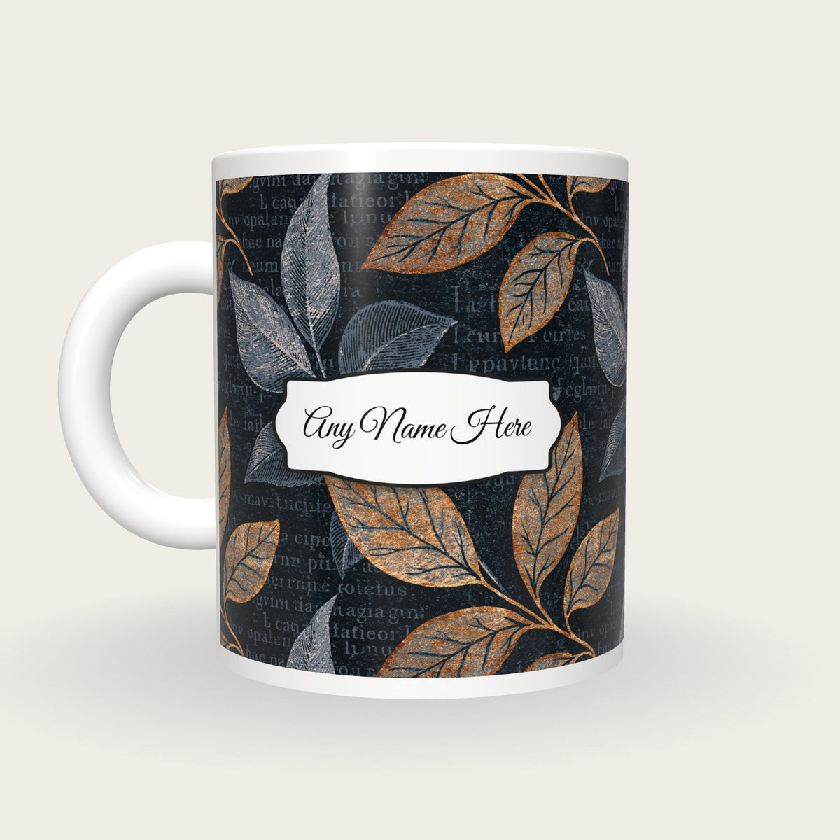 Scratchboard Burins Name Mug, back with the second name label