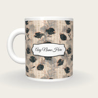Screenprint Thistle Name Mug, back with the second name label