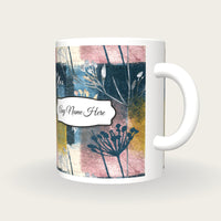 Lithograph Graphite Abstract Name Mug, three-quarter view