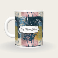 Lithograph Graphite Abstract Name Mug, back with the second name label