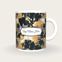 Screenprint Lichen Name Mug, front with the name label