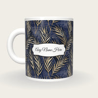 Woodblock Wheat Name Mug 4, back with the second name label