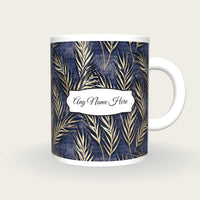 Woodblock Wheat Name Mug 4, front with the name label
