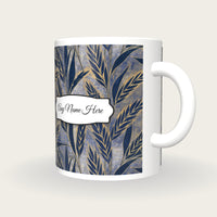 Woodblock Wheat Name Mug 3, three-quarter view