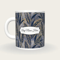 Woodblock Wheat Name Mug 3, back with the second name label