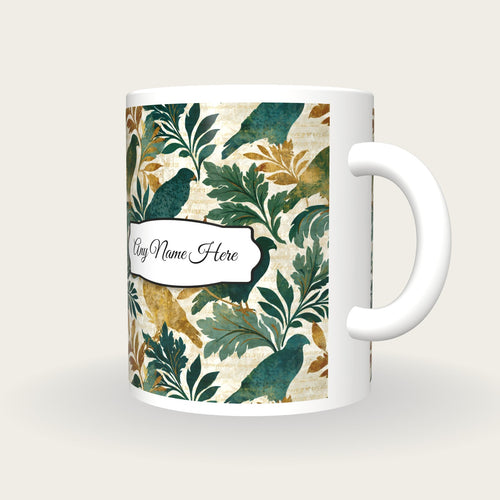 Baroque Hawks Name Mug, three-quarter view