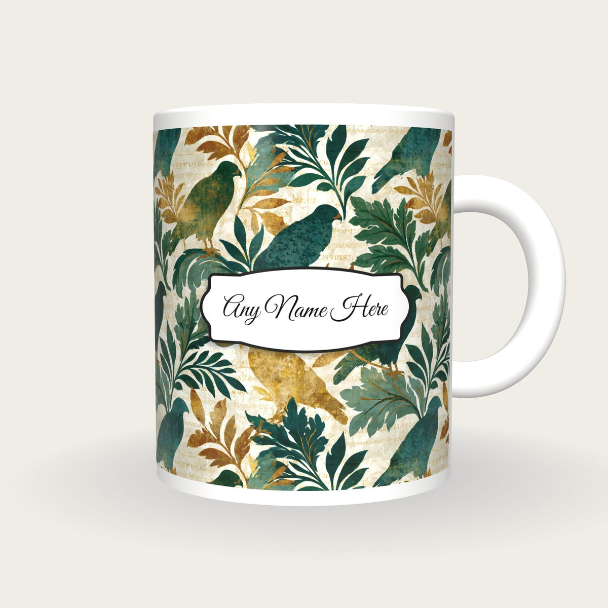 Baroque Hawks Name Mug, front with the name label
