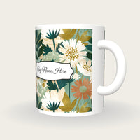 Risograph Wildflowers Name Mug, three-quarter view