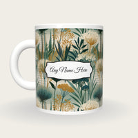 Risograph Wildflowers Name Mug 2, back with the second name label