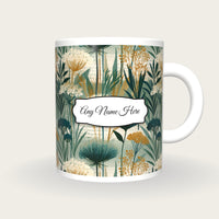 Risograph Wildflowers Name Mug 2, front with the name label