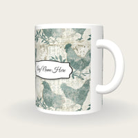 Fresco Chickens Name Mug, three-quarter view