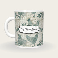 Fresco Chickens Name Mug, back with the second name label