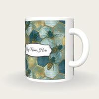 Lithograph Honey Bees Name Mug 2, three-quarter view