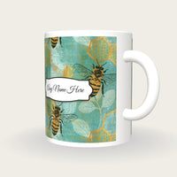 Lithograph Honey Bees Name Mug 3, three-quarter view