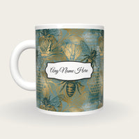 Lithograph Honey Bees Name Mug 4, back with the second name label