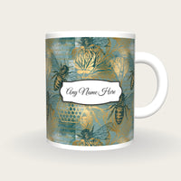 Lithograph Honey Bees Name Mug 4, front with the name label