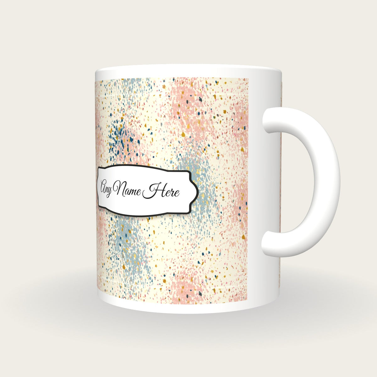 Mid Century Embers Name Mug 2, three-quarter view