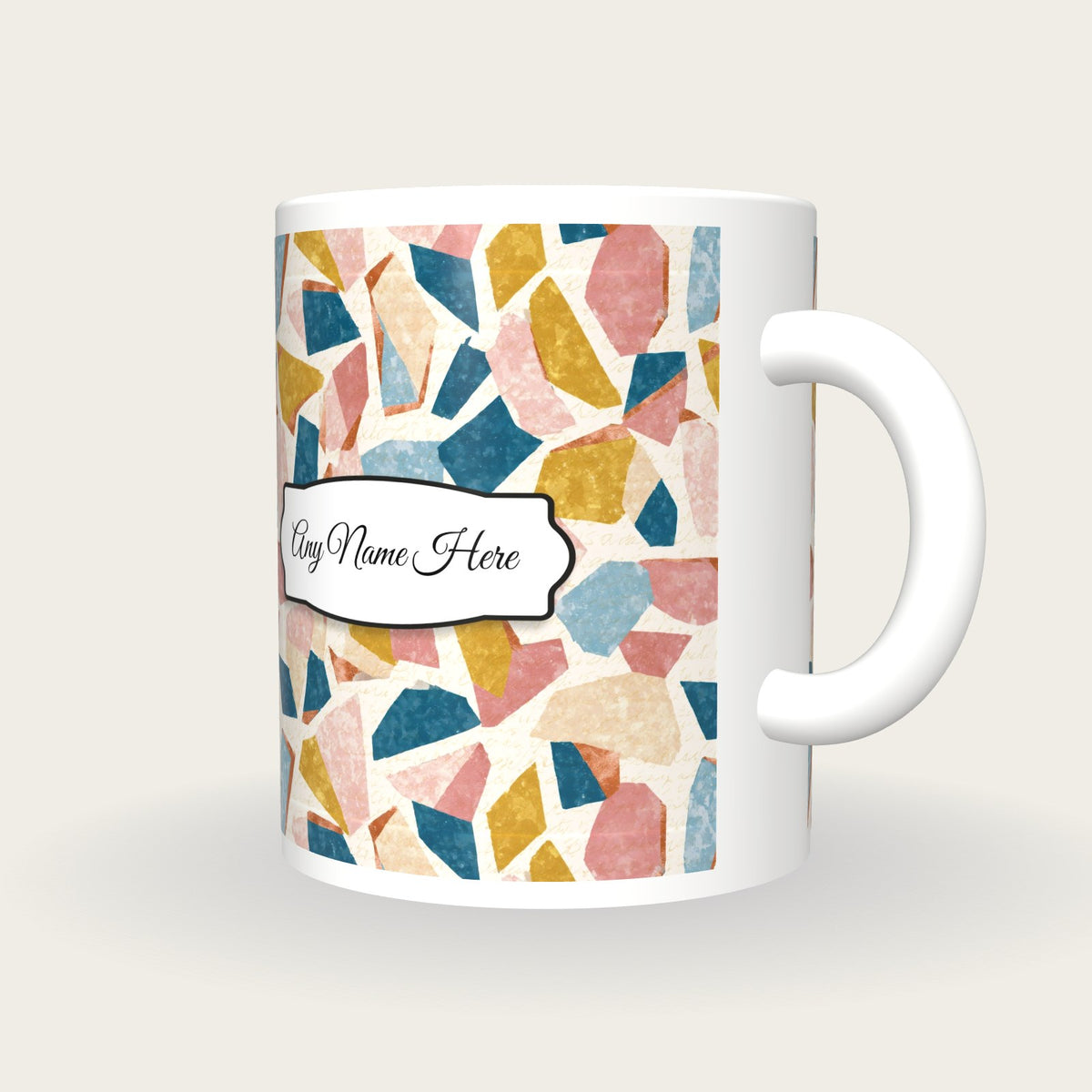 Mid Century Embers Name Mug 3, three-quarter view