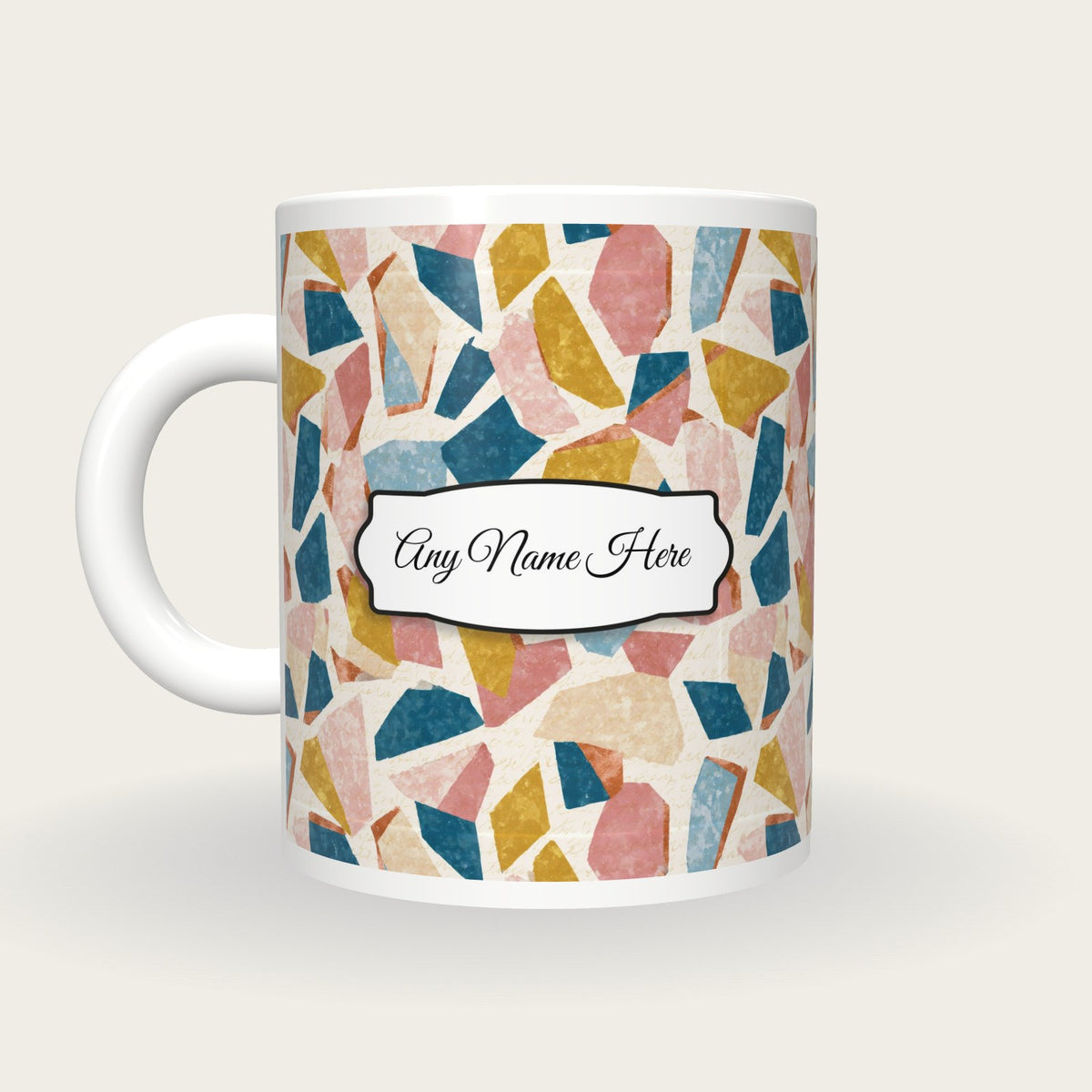 Mid Century Embers Name Mug 3, back with the second name label
