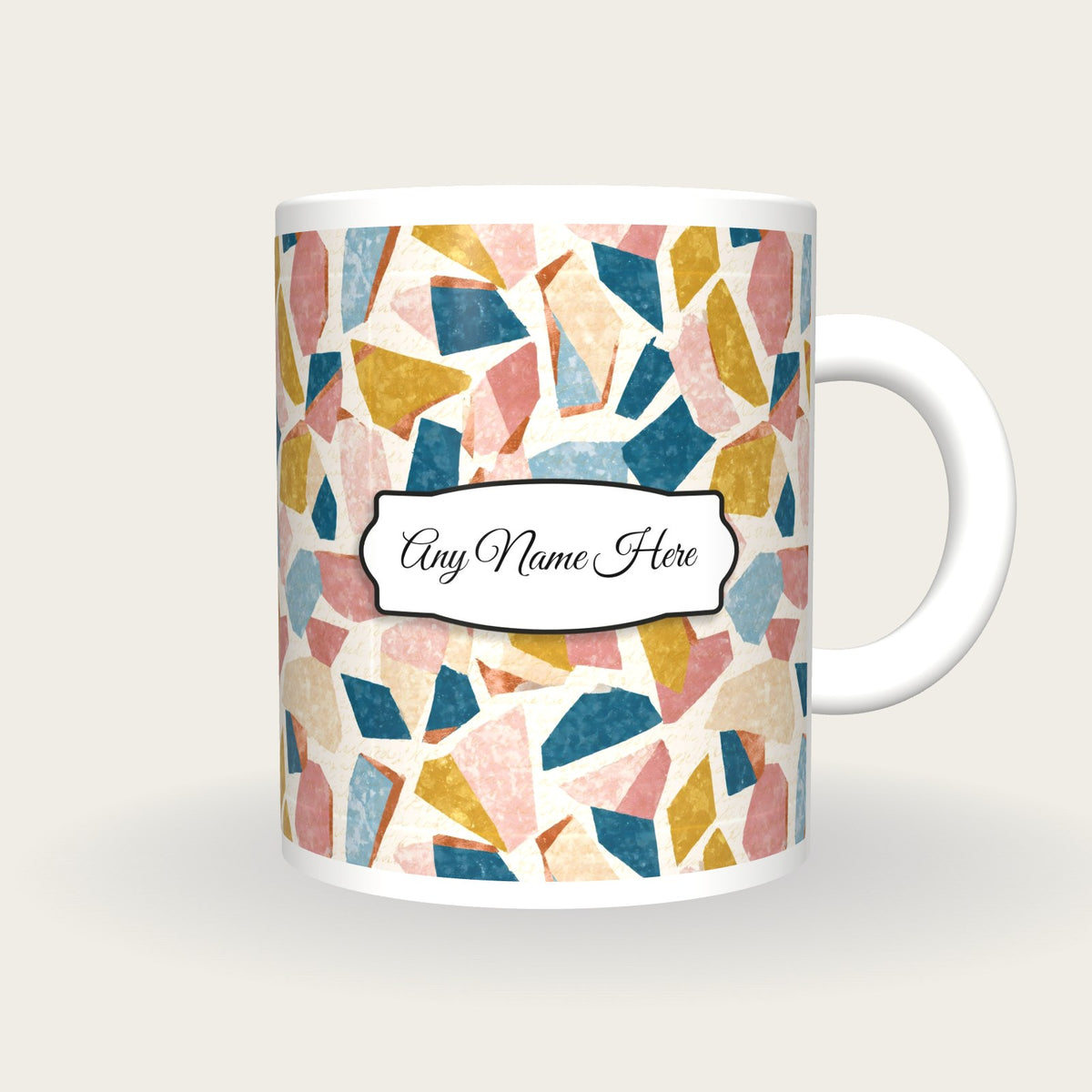 Mid Century Embers Name Mug 3, front with the name label