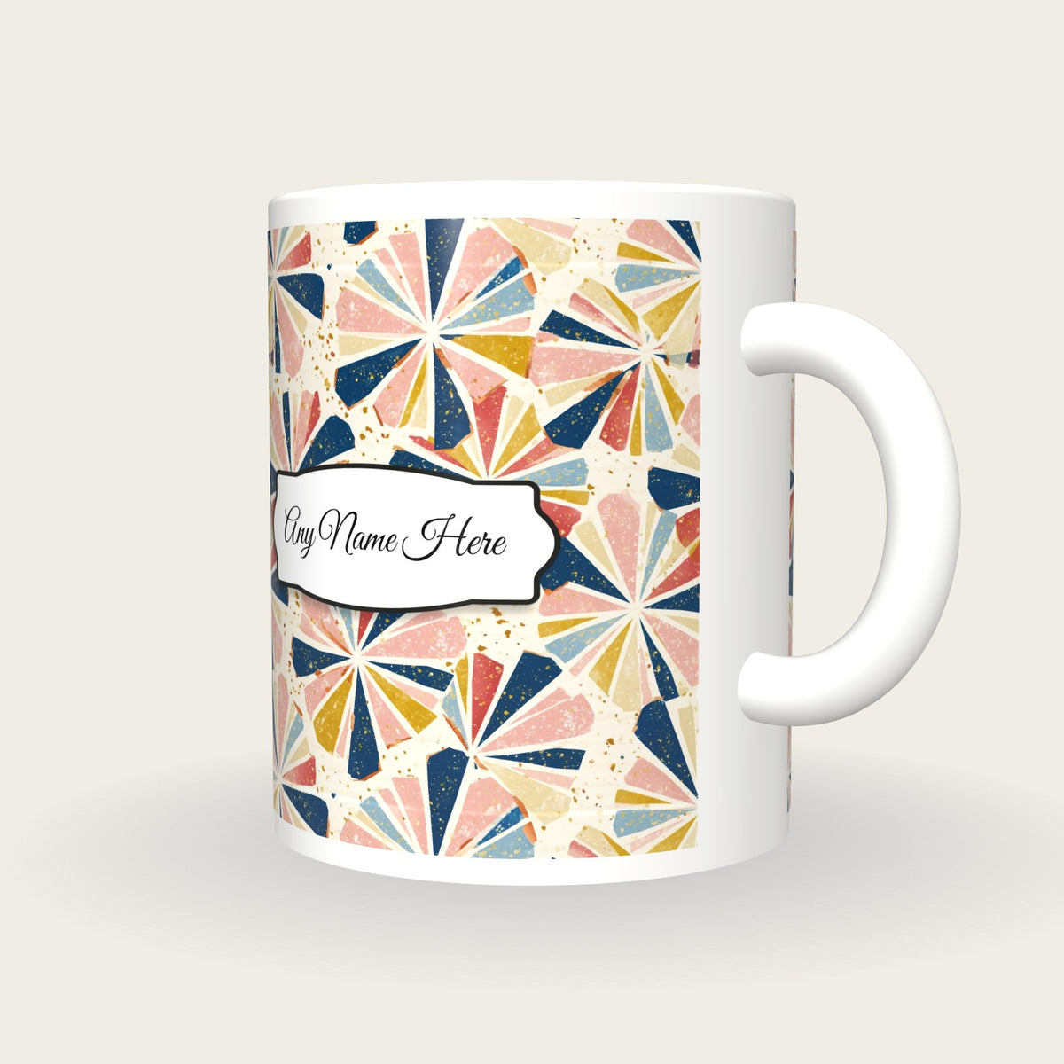 Mid Century Embers Name Mug 4, three-quarter view