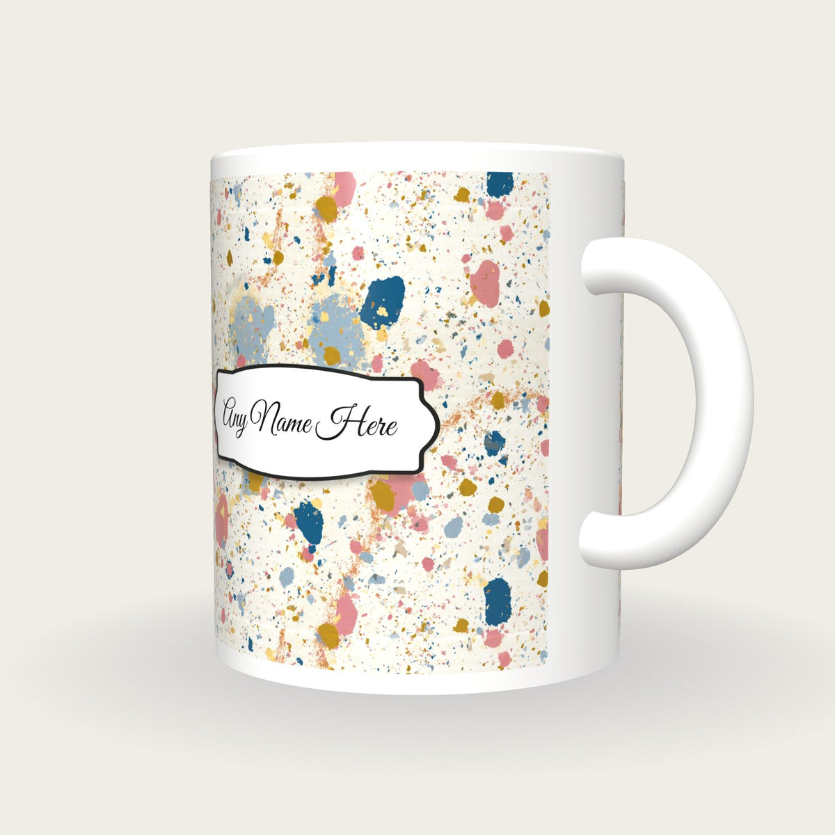 Mid Century Embers Name Mug, three-quarter view