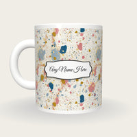 Mid Century Embers Name Mug, back with the second name label