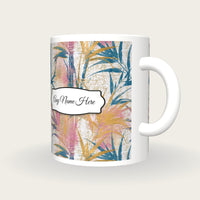 Batik Reeds Name Mug 2, three-quarter view
