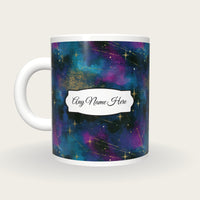 Ink Wash Orion Name Mug, back with the second name label