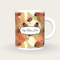 Pixel Ladybirds Name Mug, front with the name label
