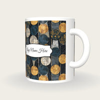 Batik Backgammon Points Name Mug 2, three-quarter view