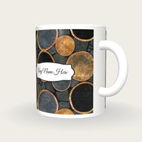 Mosaic Embroidery Hoops Name Mug, three-quarter view