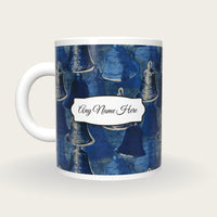 Mezzotint Silver Bells Name Mug, back with the second name label
