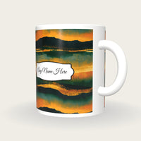 Sumi-e Forest Abstract Name Mug 2, three-quarter view