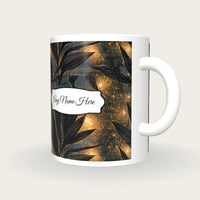 Cross Hatch Italian Wisps Name Mug, three-quarter view