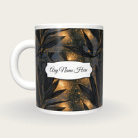 Cross Hatch Italian Wisps Name Mug, back with the second name label