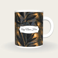 Cross Hatch Italian Wisps Name Mug, front with the name label