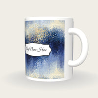 Pointillism Sky Abstract Name Mug, three-quarter view