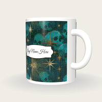 X-ray Skulls Starfield Name Mug, three-quarter view