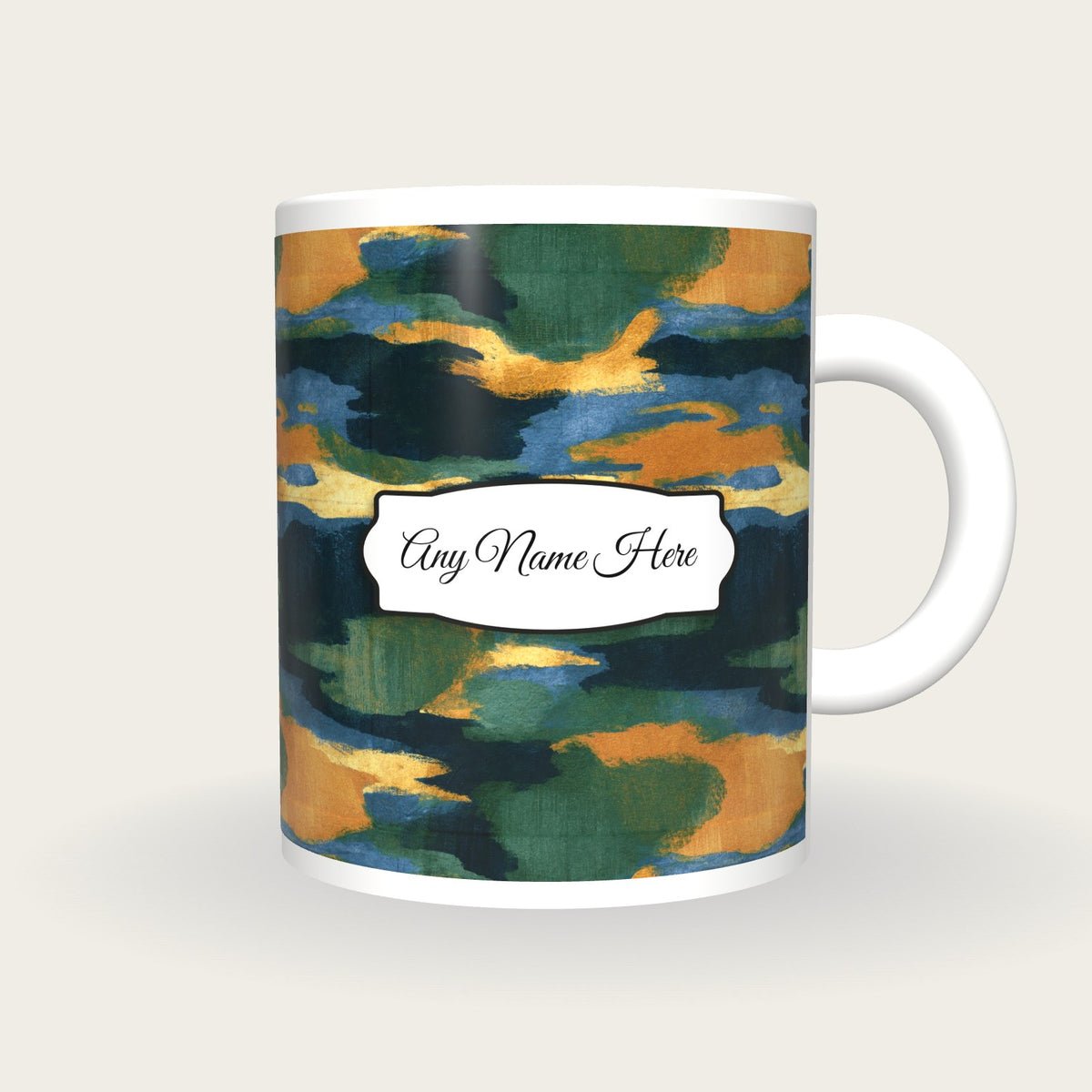Lithograph Palm Name Mug, front with the name label
