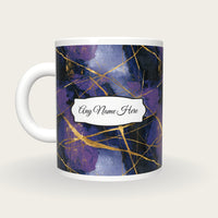 Scratchboard Purple Abstract Name Mug 3, back with the second name label