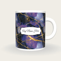 Scratchboard Purple Abstract Name Mug 3, front with the name label