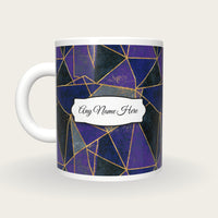 Scratchboard Purple Abstract Name Mug 2, back with the second name label
